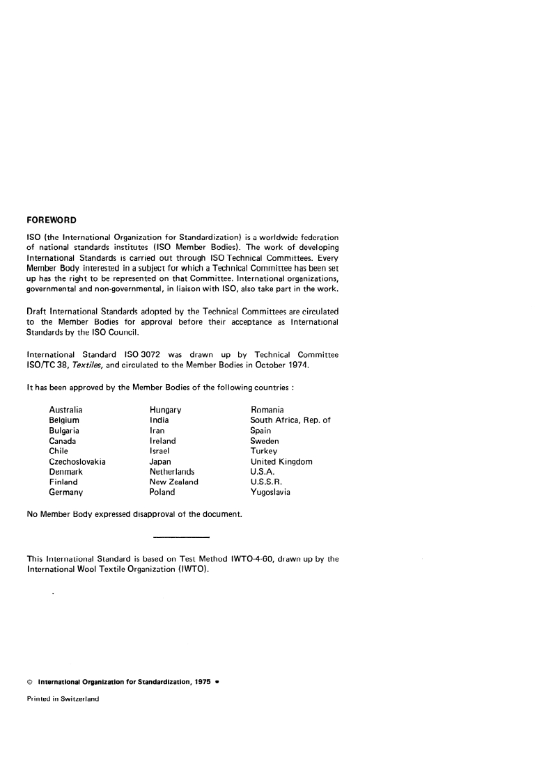 ISO 3072:1975 ISO 3072:1975 - Wool — Determination of solubility in alkali/1/1975 - Page 2 preview