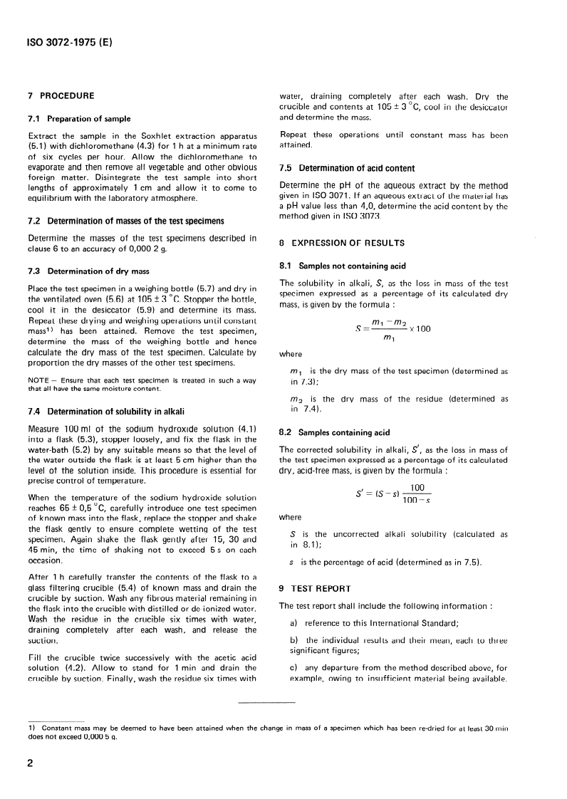ISO 3072:1975 ISO 3072:1975 - Wool — Determination of solubility in alkali/1/1975 - Page 4 preview