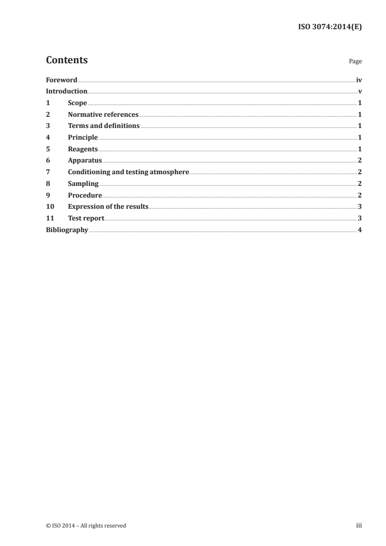 ISO 3074:2014 ISO 3074:2014 - Wool — Determination of dichloromethane-soluble matter in combed sliver/24/2014 - Page 3 preview