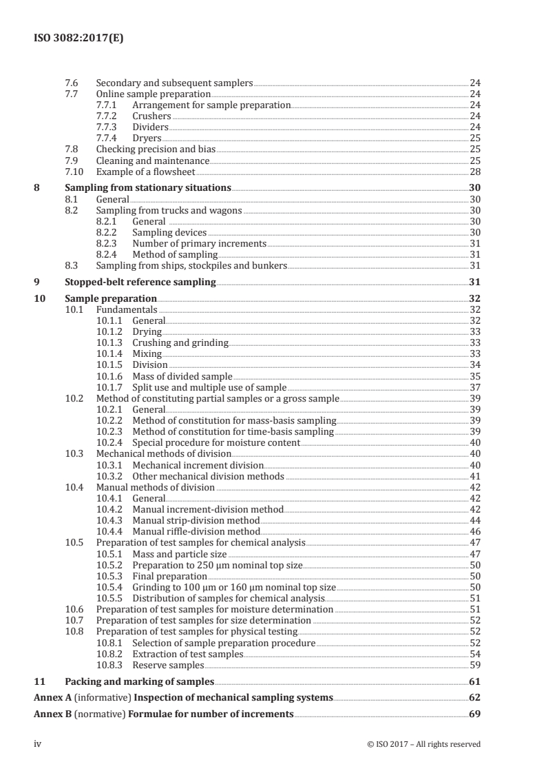 ISO 3082:2017 ISO 3082:2017 - Iron ores — Sampling and sample preparation procedures/17/2017 - Page 4 preview
