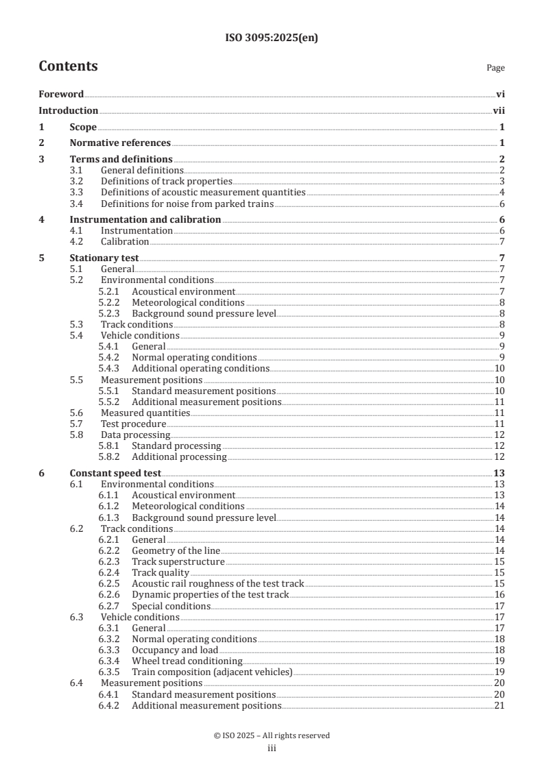 ISO 3095:2025 ISO 3095:2025 - Railway applications — Acoustics — Measurement of noise emitted by railbound vehicles - Page 3 preview