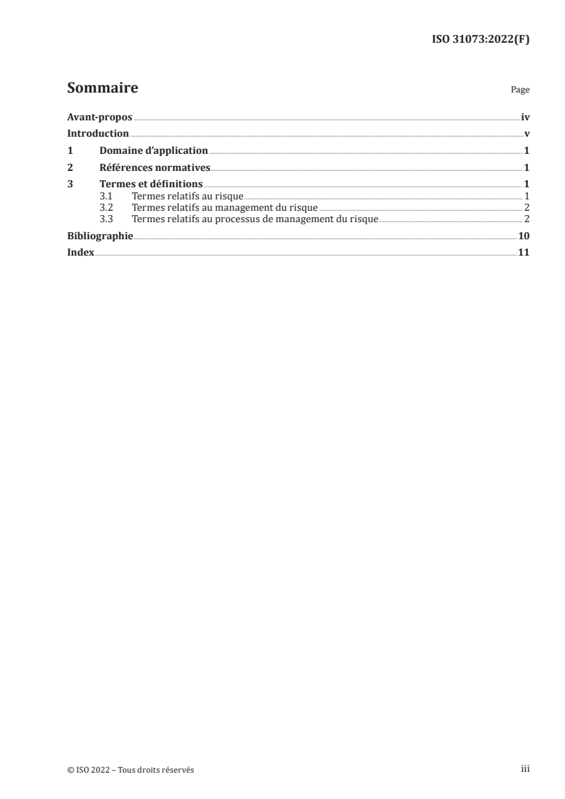 ISO 31073:2022 ISO 31073:2022 - Management du risque — Vocabulaire
Released:1/30/2023 - Page 3 preview