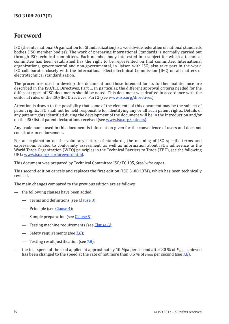 ISO 3108:2017 ISO 3108:2017 - Steel wire ropes — Test method — Determination of measured breaking force/25/2017 - Page 4 preview