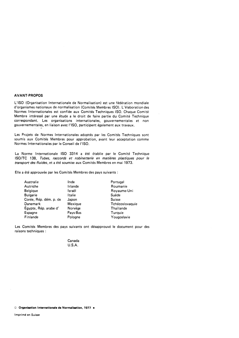 ISO 3114:1977 ISO 3114:1977 - Tubes en polychlorure de vinyle (PVC) non plastifié pour l'alimentation en eau potable — Extractibilité du plomb et de l'étain — Méthode d'essai/1/1977 - Page 2 preview
