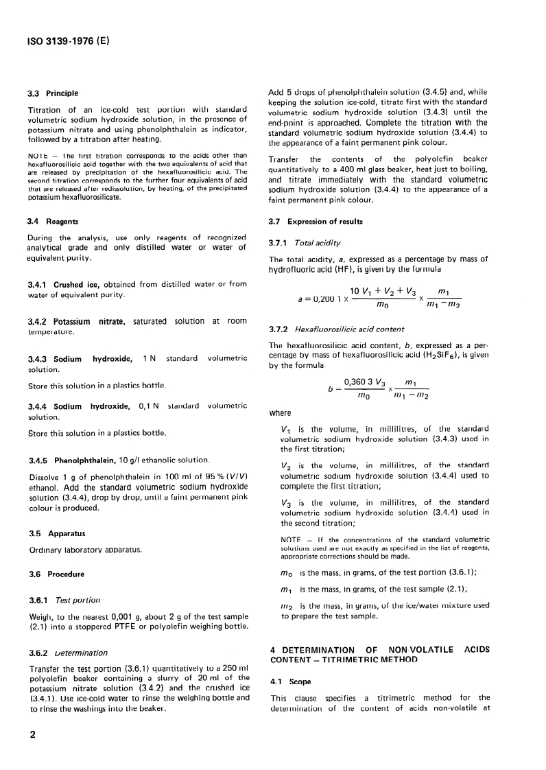 ISO 3139:1976 ISO 3139:1976 - Aqueous hydrofluoric acid for industrial use — Sampling and methods of test/1/1976 - Page 4 preview