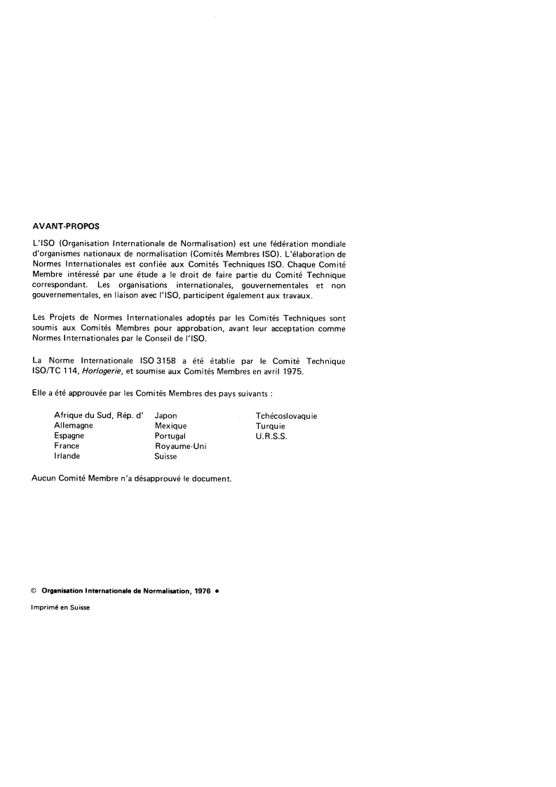 ISO 3158:1976 ISO 3158:1976 - Instruments horaires — Symbolisation des positions de contrôle/1/1976 - Page 2 preview
