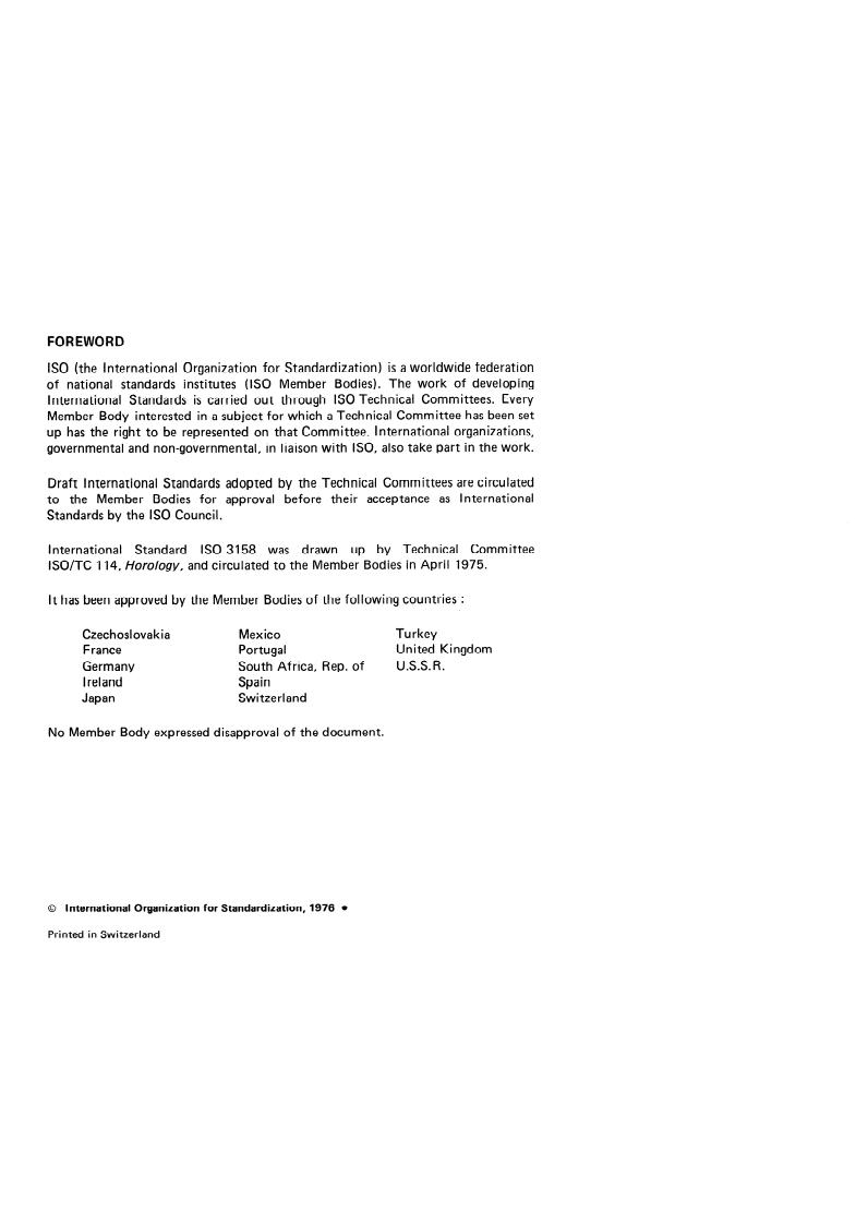 ISO 3158:1976 ISO 3158:1976 - Timekeeping instruments — Symbolization of control positions/1/1976 - Page 2 preview