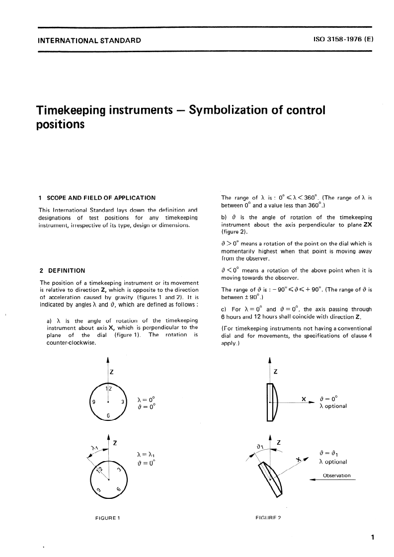 ISO 3158:1976 ISO 3158:1976 - Timekeeping instruments — Symbolization of control positions/1/1976 - Page 3 preview