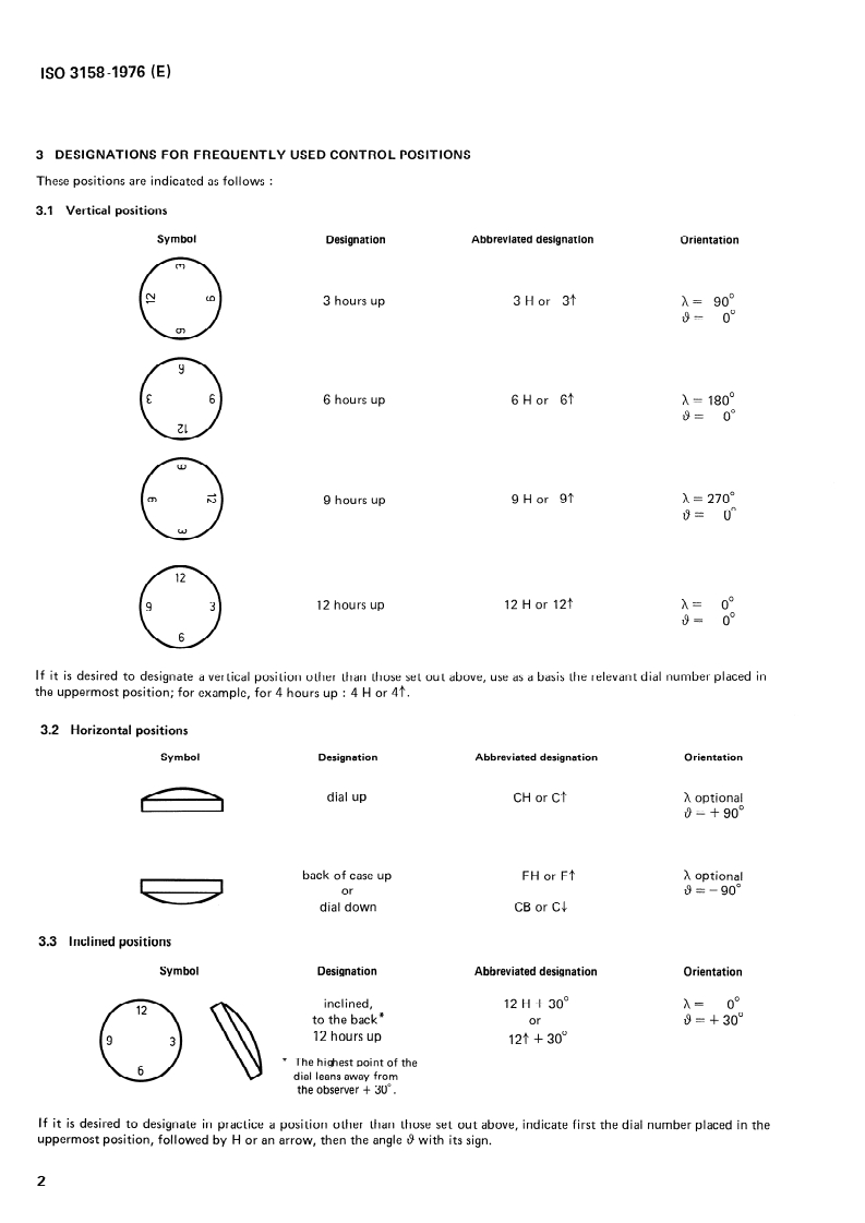 ISO 3158:1976 ISO 3158:1976 - Timekeeping instruments — Symbolization of control positions/1/1976 - Page 4 preview