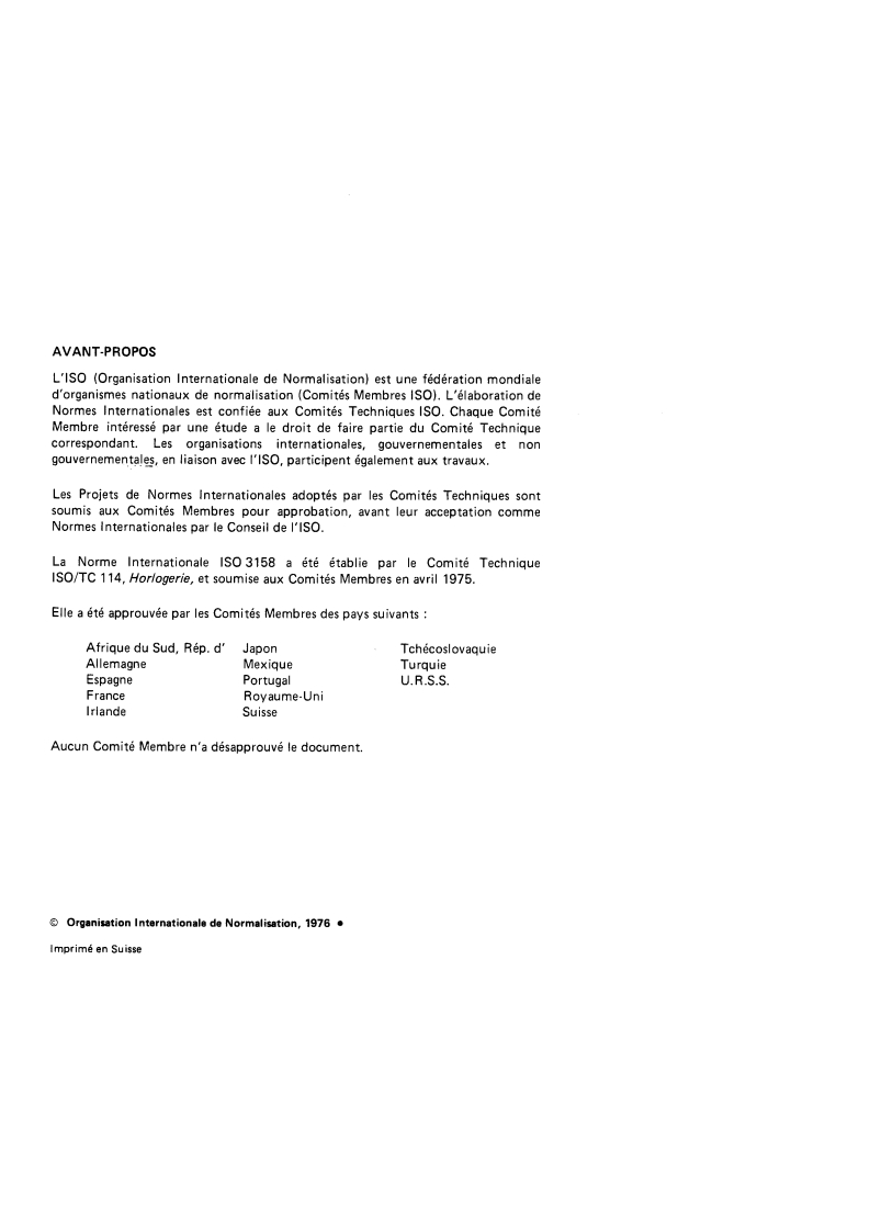 ISO 3158:1976 ISO 3158:1976 - Instruments horaires — Symbolisation des positions de contrôle/1/1976 - Page 2 preview