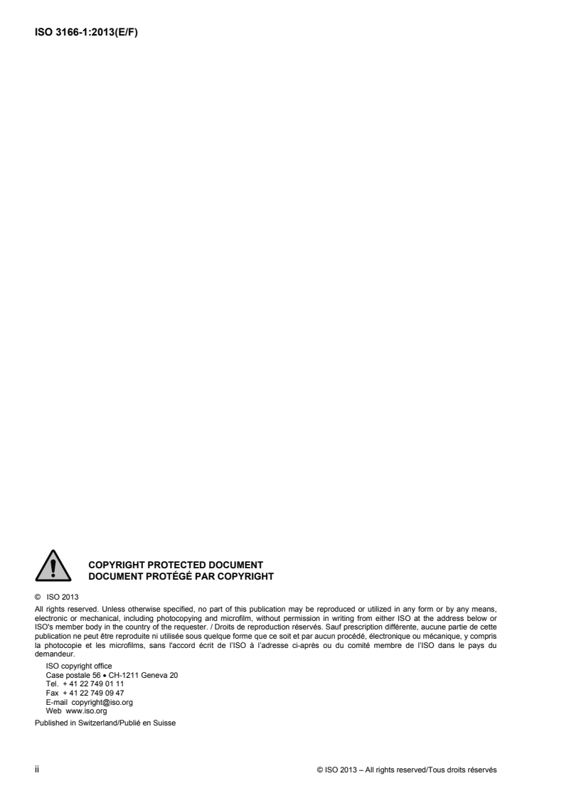 SIST ISO 3166-1:2013:2014 ISO 3166-1:2013 - Codes for the representation of names of countries and their subdivisions — Part 1: Country codes/19/2013 - Page 2 preview
