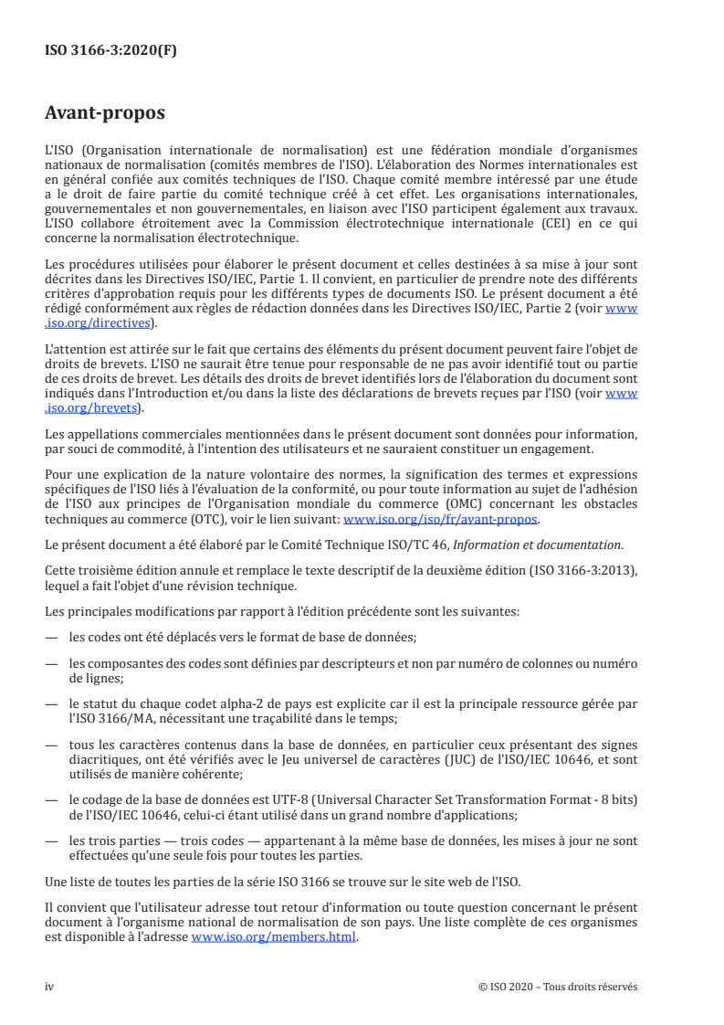 SIST ISO 3166-3:2020 ISO 3166-3:2020 - Codes pour la représentation des noms de pays et de leurs subdivisions — Partie 3: Code pour les noms de pays antérieurement utilisés/25/2020 - Page 4 preview