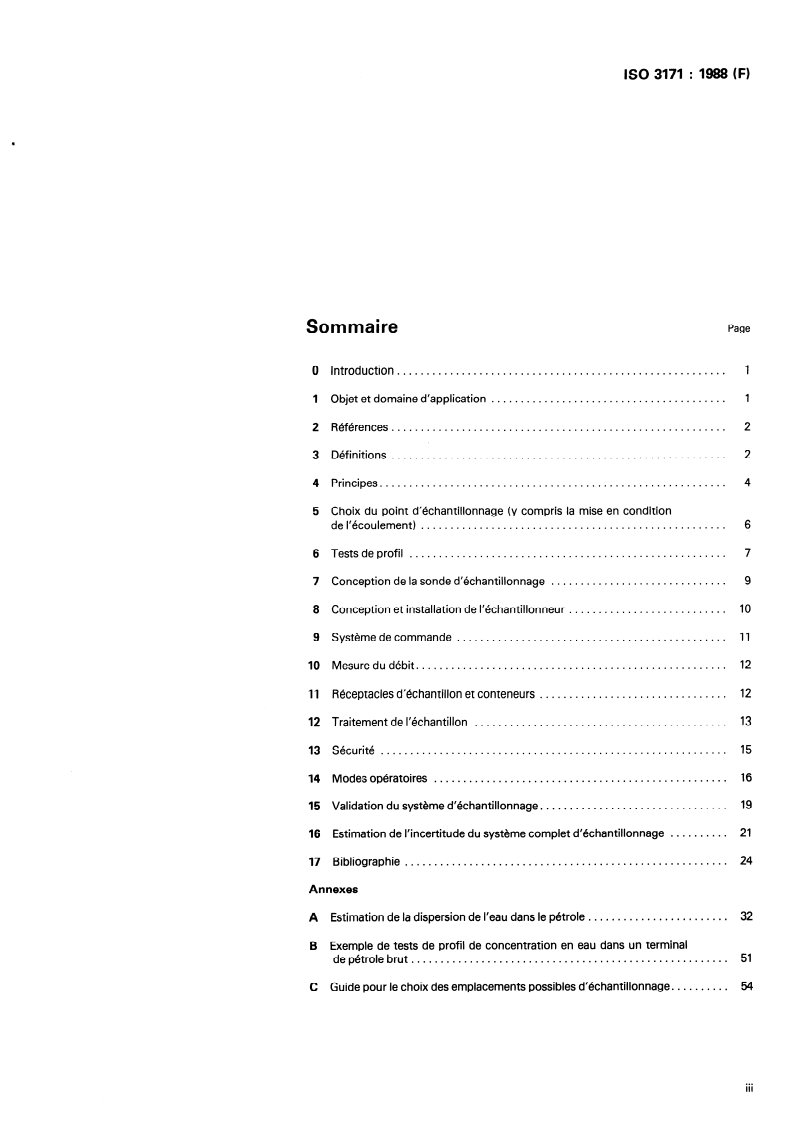 SIST ISO 3171:1996 ISO 3171:1988 - Produits pétroliers liquides — Échantillonnage automatique en oléoduc/29/1988 - Page 3 preview