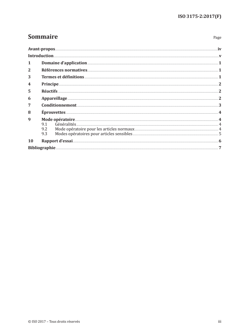 ISO 3175-2:2017 ISO 3175-2:2017 - Textiles — Entretien professionnel, nettoyage à sec et nettoyage à l'eau des étoffes et des vêtements — Partie 2: Mode opératoire pour évaluer la résistance au nettoyage et à la finition lors du traitement au tétrachloroéthylène/23/2018 - Page 3 preview
