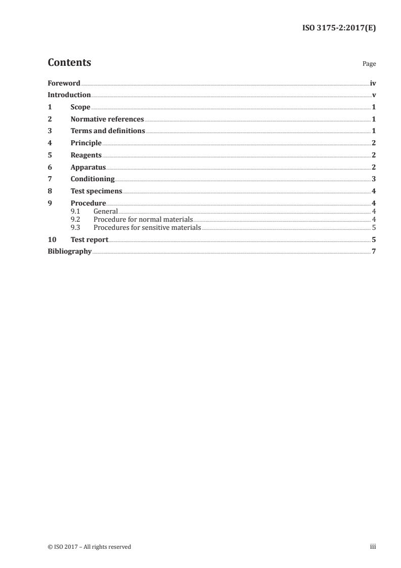 ISO 3175-2:2017 ISO 3175-2:2017 - Textiles — Professional care, drycleaning and wetcleaning of fabrics and garments — Part 2: Procedure for testing performance when cleaning and finishing using tetrachloroethene/10/2019 - Page 3 preview