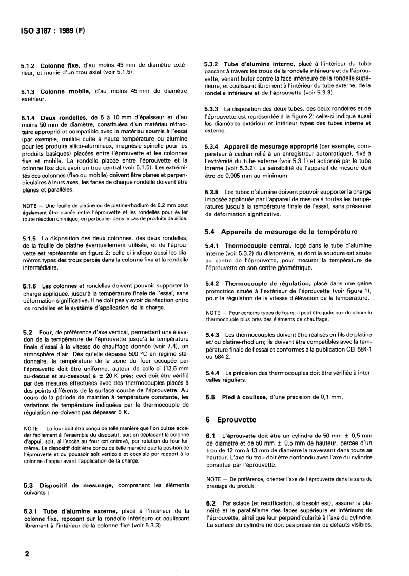 ISO 3187:1989 ISO 3187:1989 - Produits réfractaires — Détermination du fluage à la compression/22/1989 - Page 4 preview