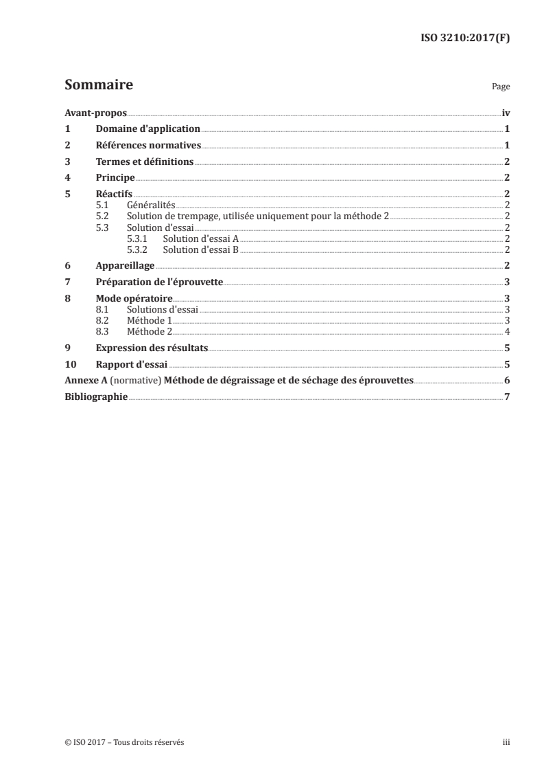 ISO 3210:2017 ISO 3210:2017 - Anodisation de l'aluminium et de ses alliages — Évaluation de la qualité des couches anodiques colmatées par mesurage de la perte de masse après immersion en solution(s) acide(s)
Released:10/30/2017 - Page 3 preview