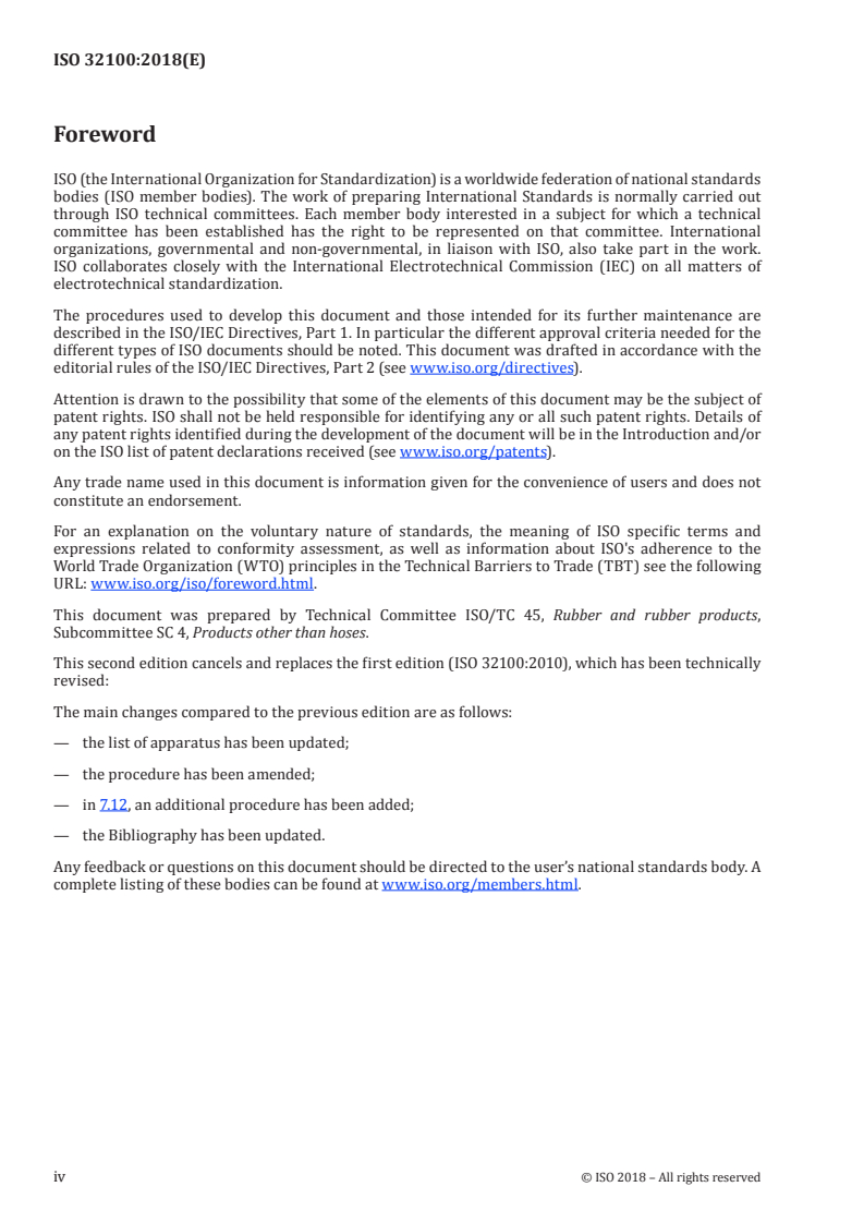 ISO 32100:2018 ISO 32100:2018 - Rubber- or plastics-coated fabrics — Physical and mechanical tests — Determination of flex resistance by the flexometer method/23/2018 - Page 4 preview