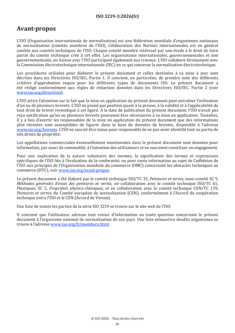 ISO 3219-3:2026 ISO 3219-3:2026 - Rhéologie — Partie 3: Mode opératoire d'essai et exemples d'évaluation des résultats en cas d'utilisation de la rhéométrie rotative et oscillatoire - Page 4 preview