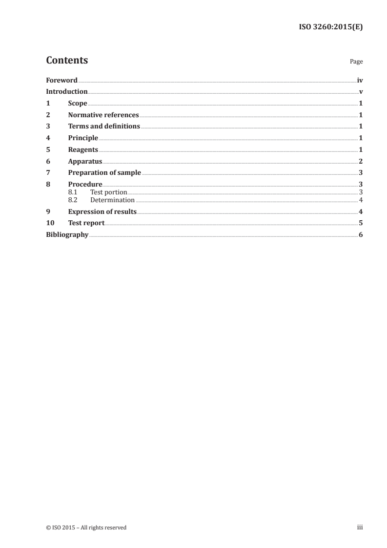 ISO 3260:2015 ISO 3260:2015 - Pulps — Determination of chlorine consumption (Degree of delignification)/2/2015 - Page 3 preview