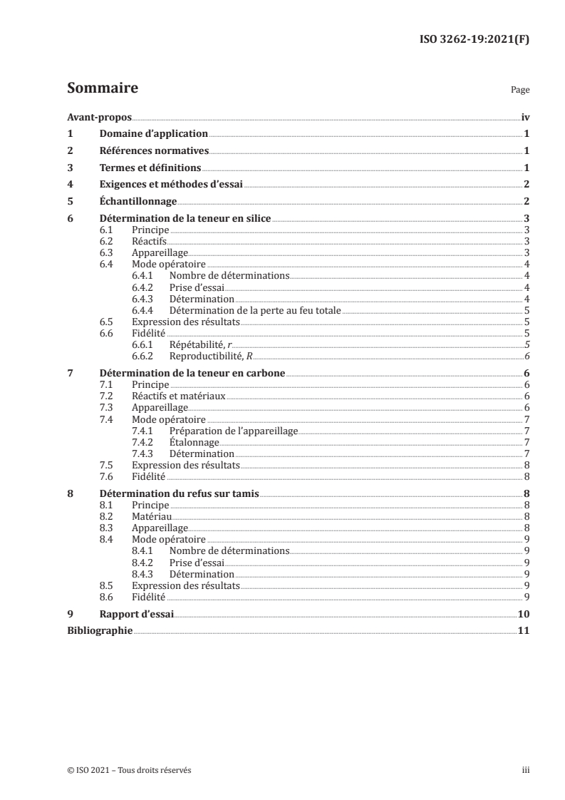 ISO 3262-19:2021 ISO 3262-19:2021 - Matières de charge — Spécifications et méthodes d'essai — Partie 19: Silice précipitée/15/2021 - Page 3 preview