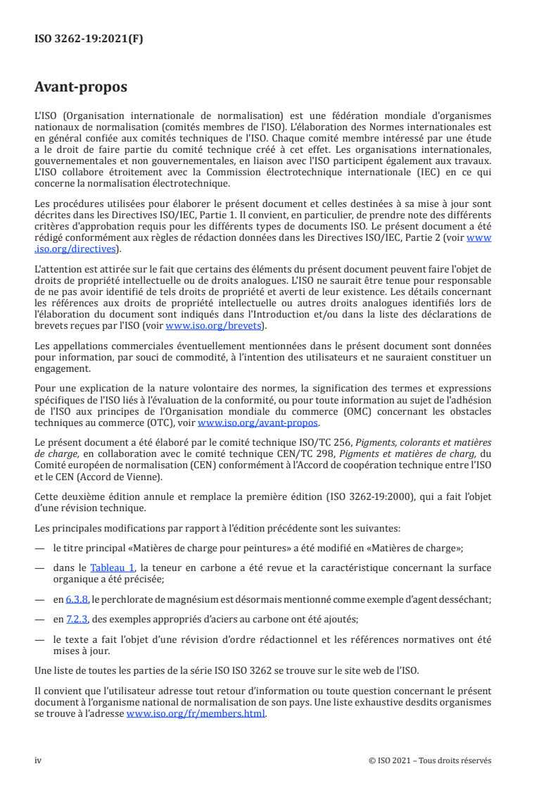 ISO 3262-19:2021 ISO 3262-19:2021 - Matières de charge — Spécifications et méthodes d'essai — Partie 19: Silice précipitée/15/2021 - Page 4 preview