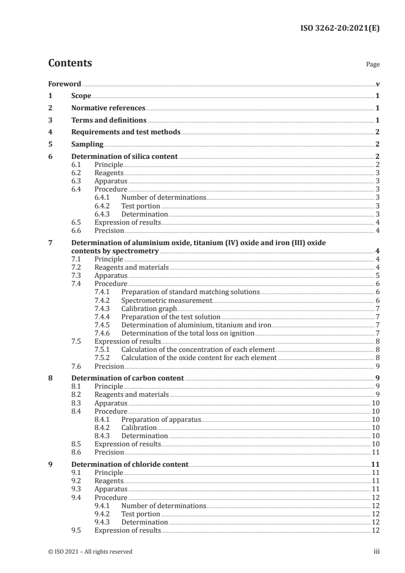 ISO 3262-20:2021 ISO 3262-20:2021 - Extenders — Specifications and methods of test — Part 20: Fumed silica/15/2021 - Page 3 preview