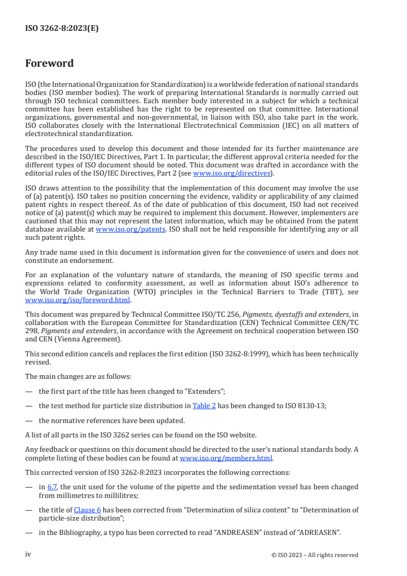 ISO 3262-8:2023 ISO 3262-8:2023 - Extenders — Specifications and methods of test — Part 8: Natural clay
Released:11/24/2023 - Page 4 preview