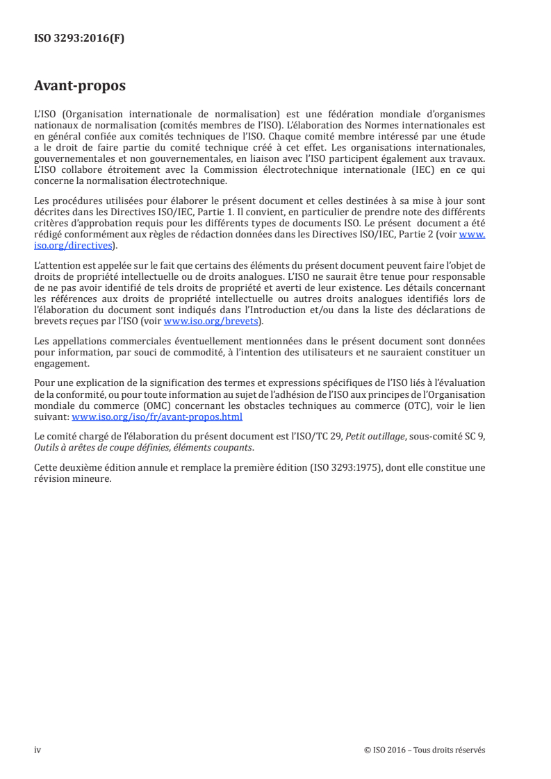 ISO 3293:2016 ISO 3293:2016 - Outils à chanfreiner à queue cône Morse, à angle au sommet de 60 degrés, 90 degrés et 120 degrés/25/2016 - Page 4 preview