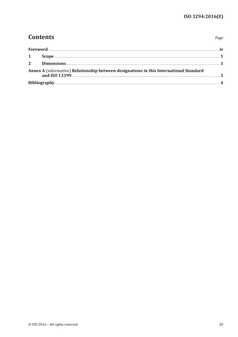 ISO 3294:2016 ISO 3294:2016 - Parallel shank countersinks for angles 60, 90 and 120 degrees inclusive/21/2016 - Page 3 preview
