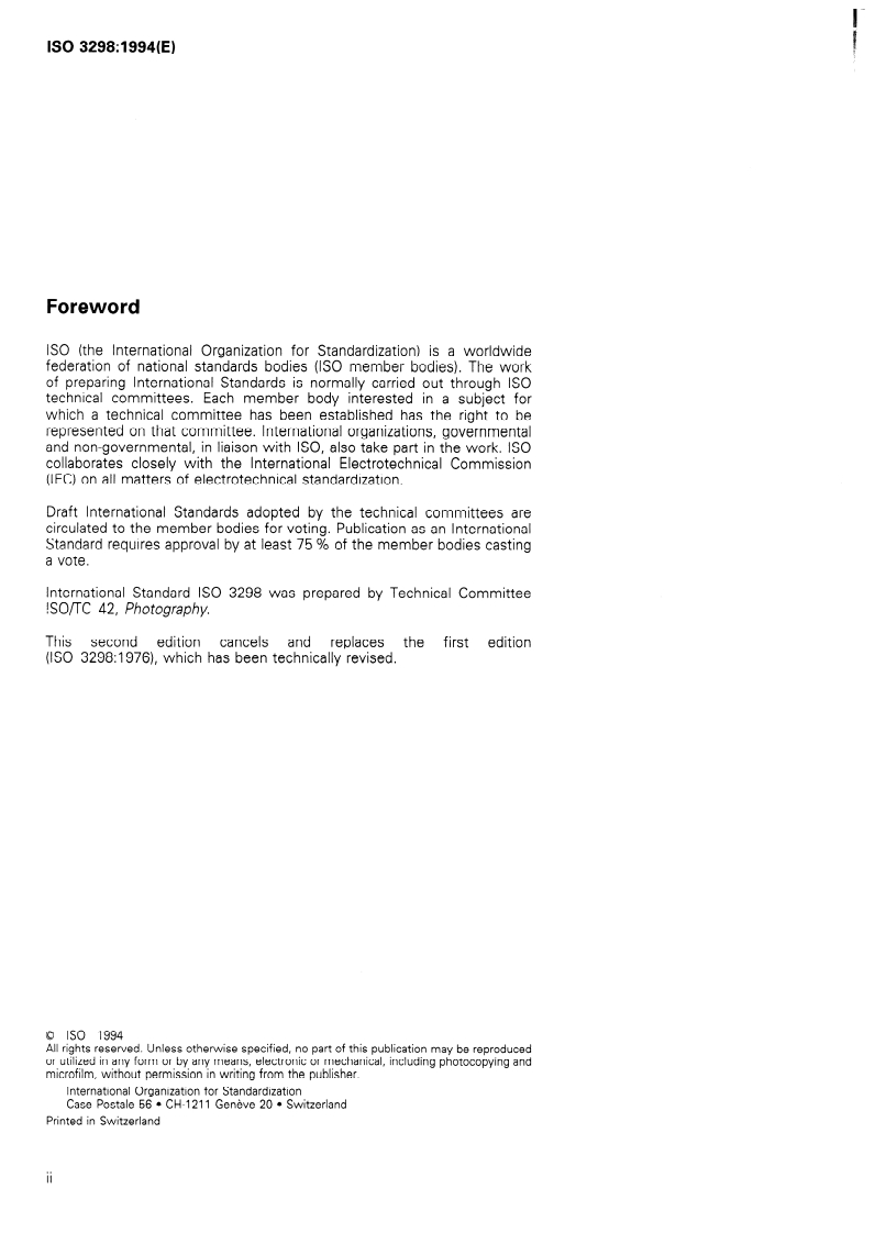 ISO 3298:1994 ISO 3298:1994 - Photography — Processing chemicals — Specifications for glacial acetic acid/21/1994 - Page 2 preview