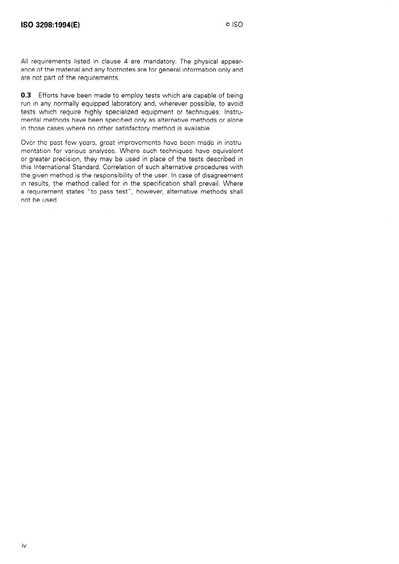 ISO 3298:1994 ISO 3298:1994 - Photography — Processing chemicals — Specifications for glacial acetic acid/21/1994 - Page 4 preview