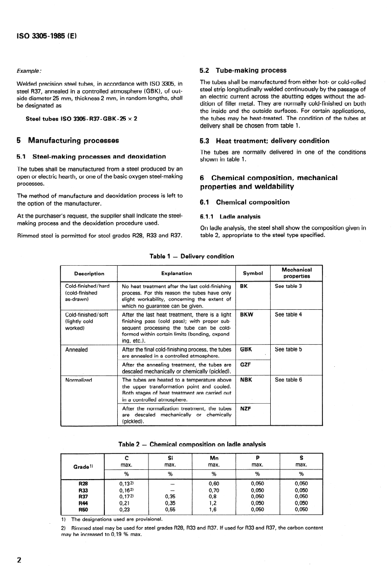 ISO 3305:1985 ISO 3305:1985 - Plain end welded precision steel tubes — Technical conditions for delivery/7/1985 - Page 4 preview