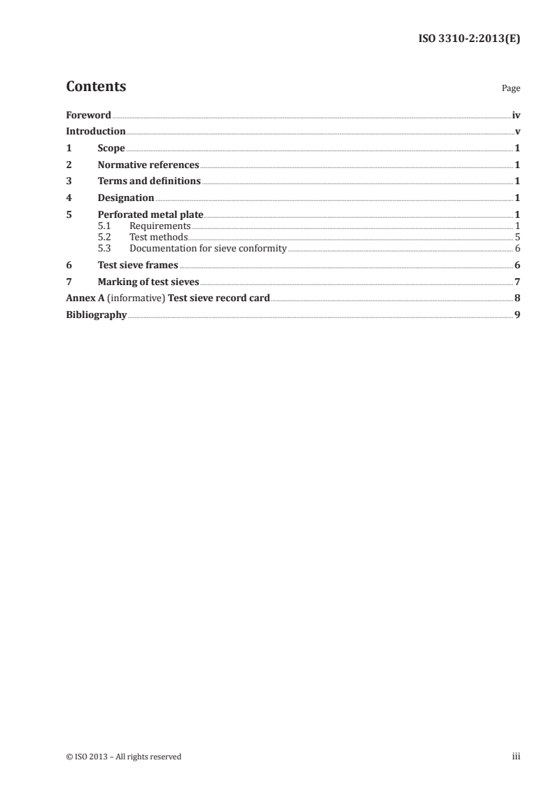 SIST ISO 3310-2:2015 ISO 3310-2:2013 - Test sieves — Technical requirements and testing — Part 2: Test sieves of perforated metal plate/13/2013 - Page 3 preview