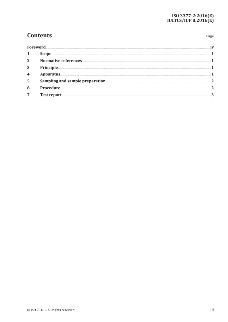 ISO 3377-2:2016 ISO 3377-2:2016 - Leather — Physical and mechanical tests — Determination of tear load — Part 2: Double edge tear/15/2016 - Page 3 preview
