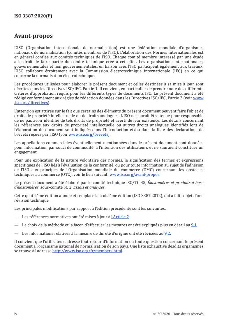 ISO 3387:2020 ISO 3387:2020 - Caoutchouc — Détermination des effets de la cristallisation au moyen de mesurages de dureté/2/2020 - Page 4 preview