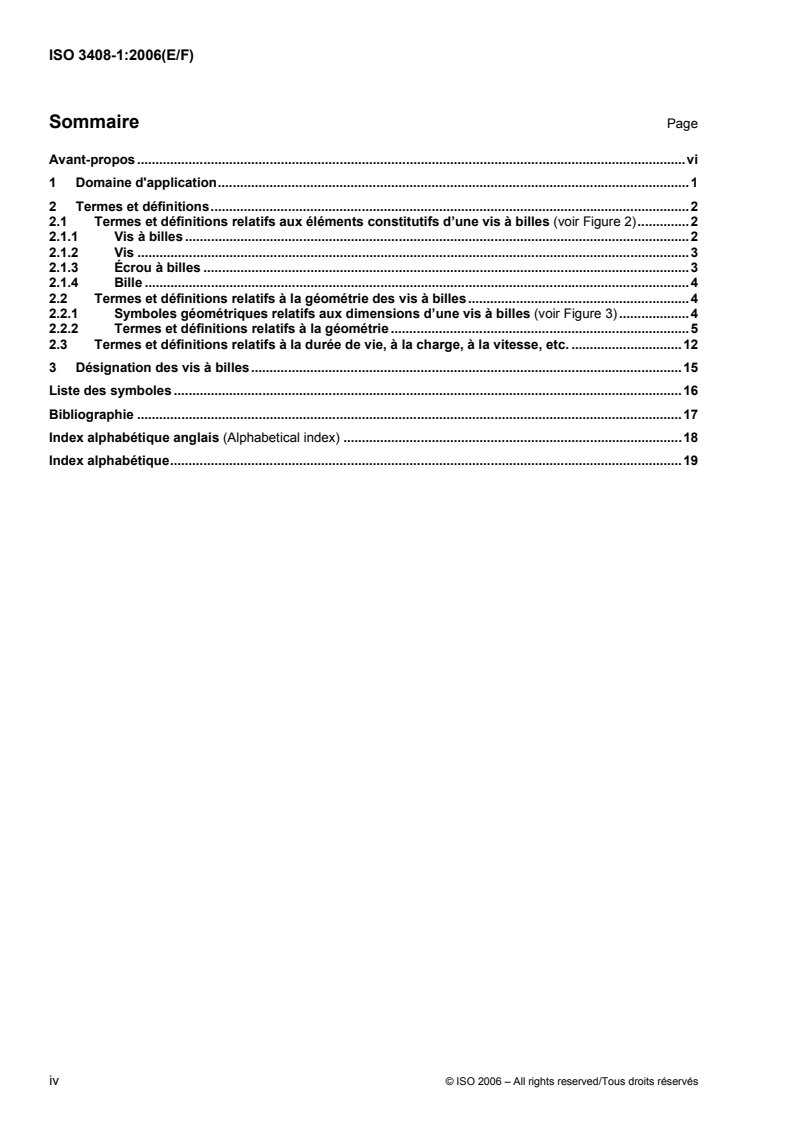 ISO 3408-1:2006 ISO 3408-1:2006 - Ball screws — Part 1: Vocabulary and designation/29/2006 - Page 4 preview