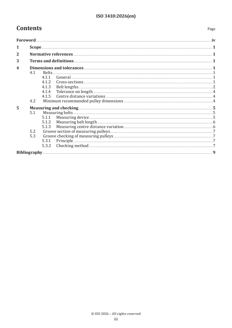 ISO 3410:2026 ISO 3410:2026 - Agricultural machinery — Variable-speed V-belts and groove sections of pulleys (Datum system) - Page 3 preview