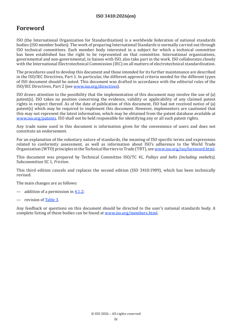 ISO 3410:2026 ISO 3410:2026 - Agricultural machinery — Variable-speed V-belts and groove sections of pulleys (Datum system) - Page 4 preview