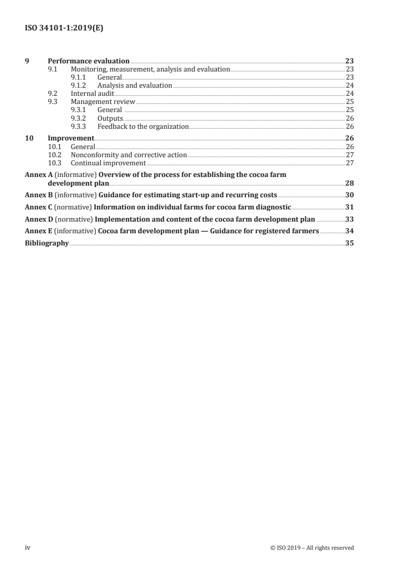 ISO 34101-1:2019 ISO 34101-1:2019 - Sustainable and traceable cocoa — Part 1: Requirements for cocoa sustainability management systems/6/2019 - Page 4 preview