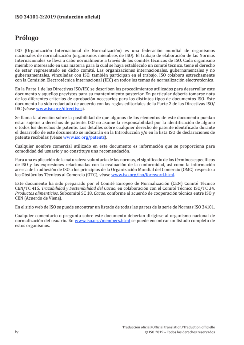 ISO 34101-2:2019 ISO 34101-2:2019 - Sustainable and traceable cocoa — Part 2: Requirements for performance (related to economic, social and environmental aspects)/17/2020 - Page 4 preview