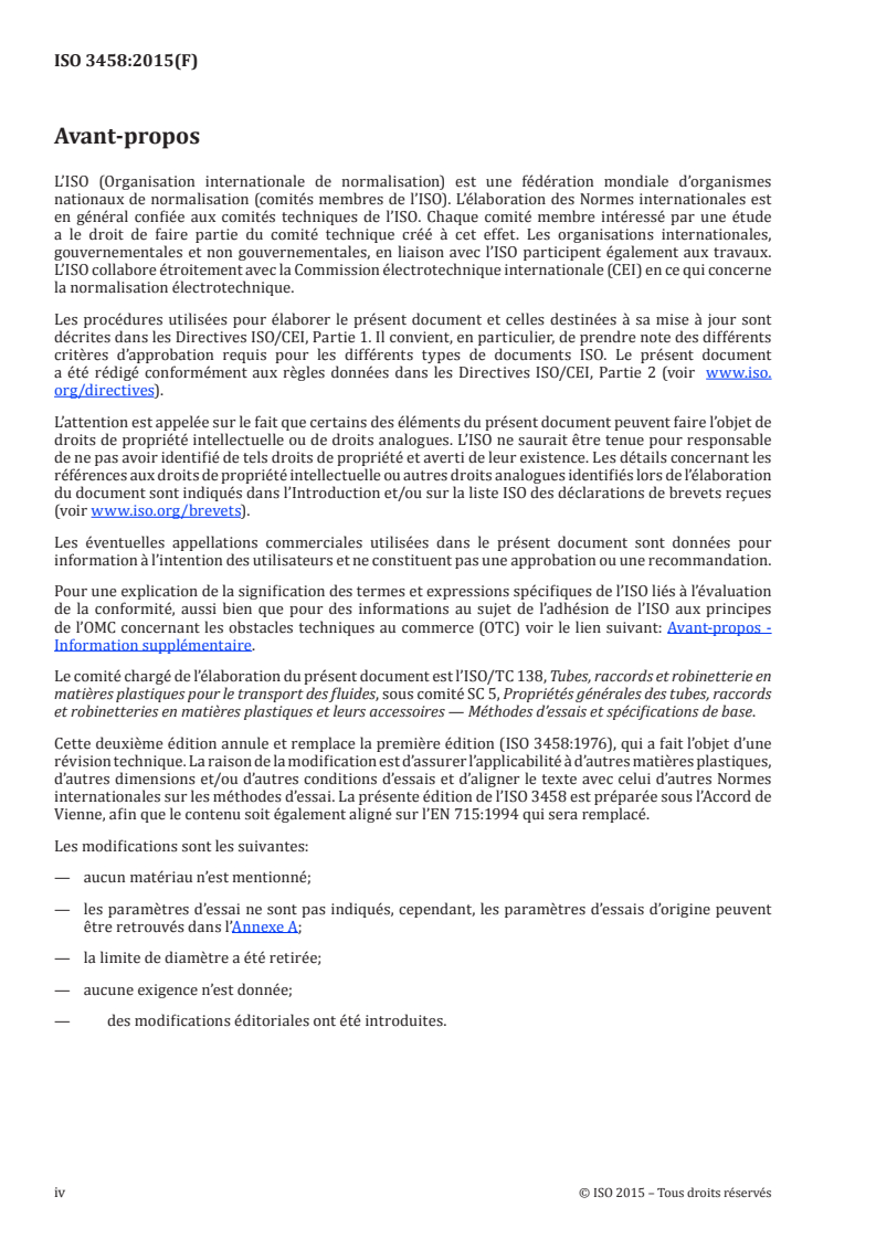 ISO 3458:2015 ISO 3458:2015 - Systèmes de canalisations en plastique — Assemblages mécaniques entre raccords et tubes sous pression — Méthode d'essai pour l'étanchéité sous pression interne/26/2015 - Page 4 preview