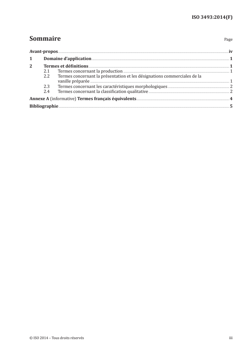 ISO 3493:2014 ISO 3493:2014 - Vanille — Vocabulaire/19/2014 - Page 3 preview
