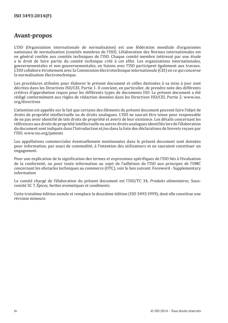ISO 3493:2014 ISO 3493:2014 - Vanille — Vocabulaire/19/2014 - Page 4 preview