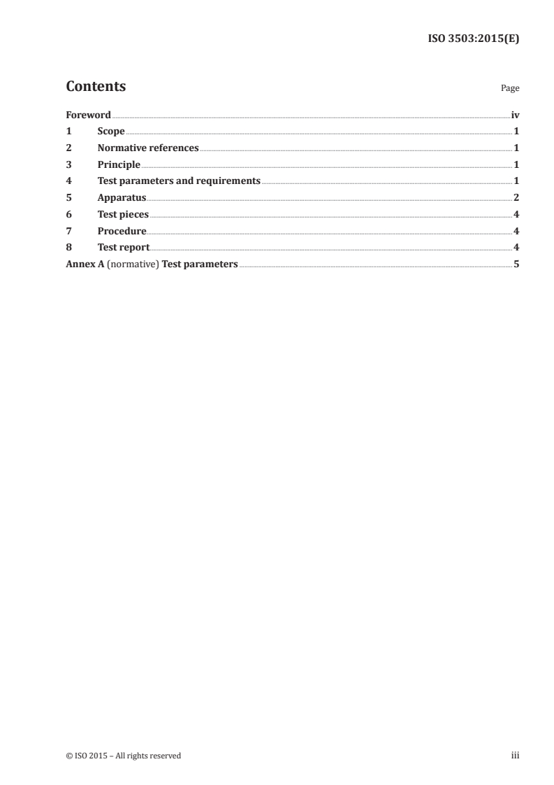 ISO 3503:2015 ISO 3503:2015 - Plastics piping systems — Mechanical joints between fittings and pressure pipes — Test method for leaktightness under internal pressure of assemblies subjected to bending/27/2015 - Page 3 preview