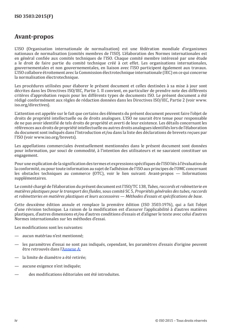 ISO 3503:2015 ISO 3503:2015 - Systèmes de canalisations en plastique — Assemblages mécaniques entre raccords et tubes sous pression — Méthode d'essai pour l'étanchéité sous pression interne de montages soumis à une courbure/27/2015 - Page 4 preview