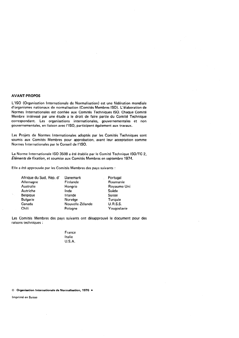 ISO 3508:1976 ISO 3508:1976 - Filets incomplets pour les éléments de fixation avec un filetage selon ISO 261 et ISO 262/1/1976 - Page 2 preview