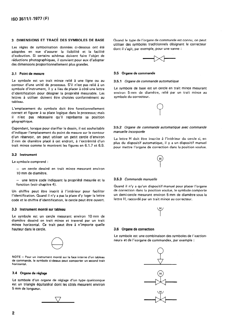 SIST ISO 3511-1:1995 ISO 3511-1:1977 - Fonctions et instrumentation pour la mesure et la régulation des processus industriels — Représentation symbolique — Partie 1: Principes de base/1/1977 - Page 4 preview