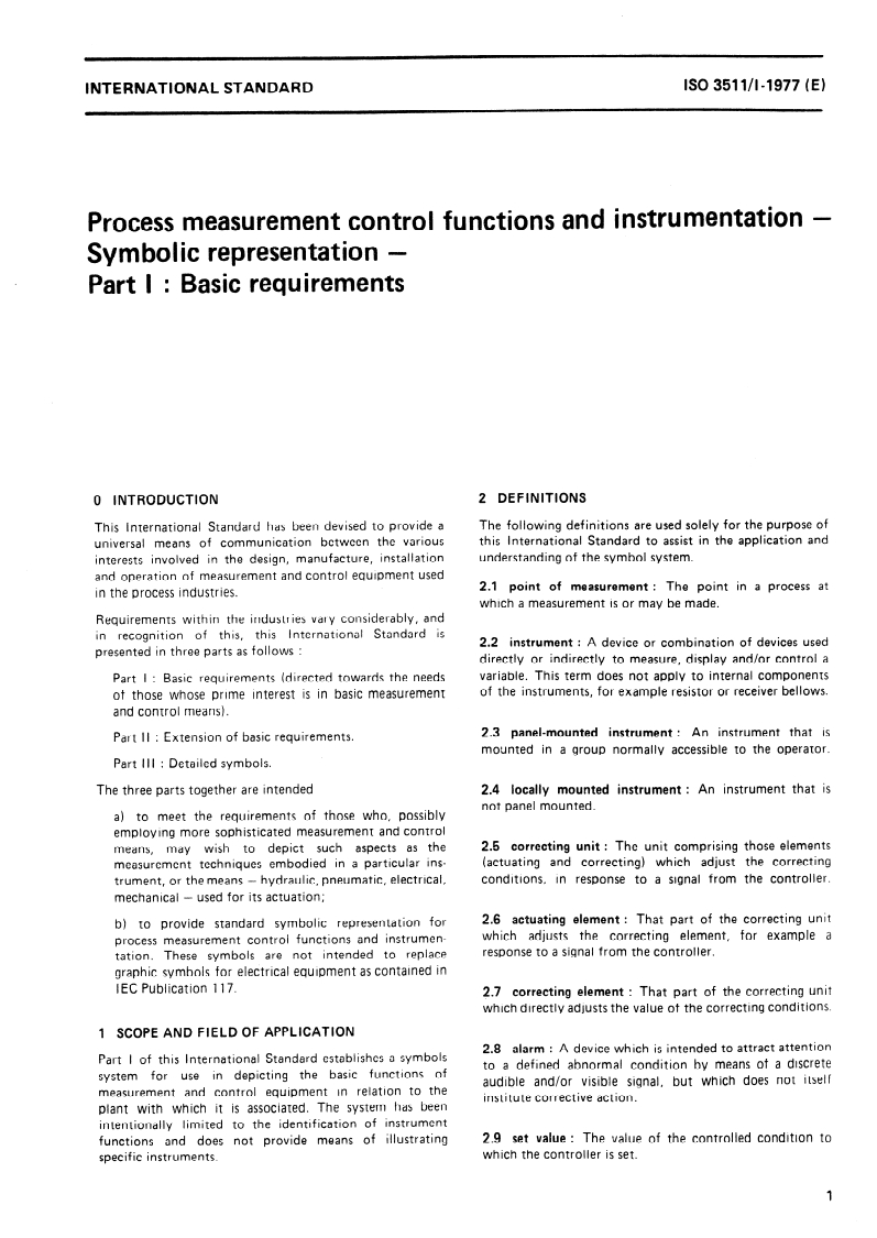 SIST ISO 3511-1:1995 ISO 3511-1:1977 - Process measurement control functions and instrumentation — Symbolic representation — Part 1: Basic requirements/1/1977 - Page 3 preview