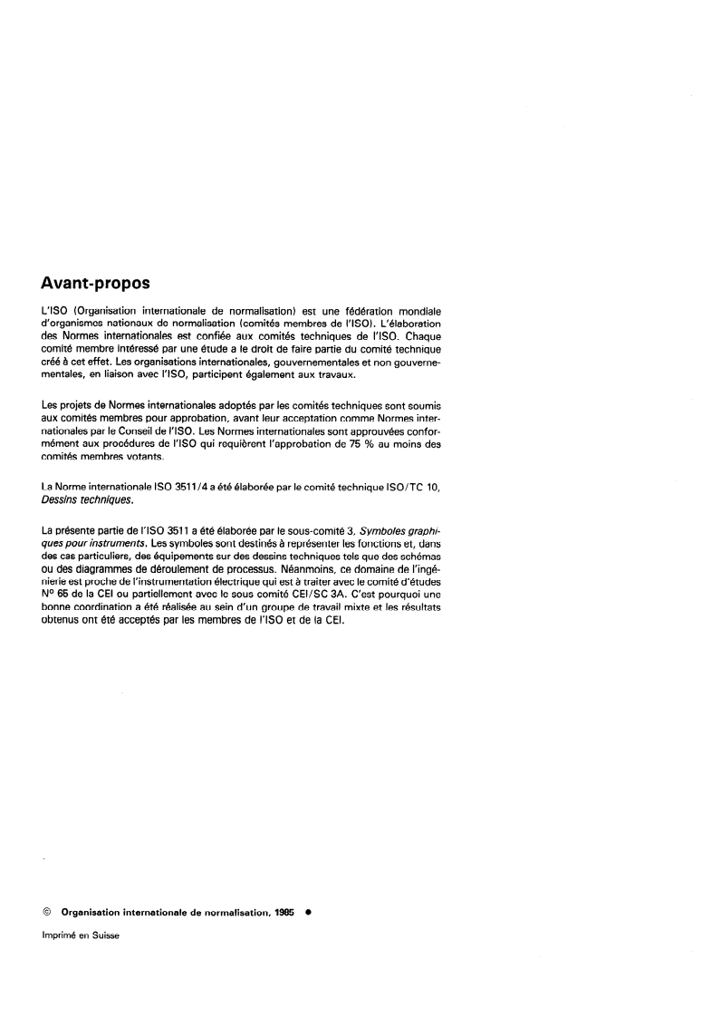 ISO 3511-4:1985 ISO 3511-4:1985 - Fonctions de régulation, de mesure et d'automatisme des processus industriels — Représentation symbolique — Partie 4: Symboles de base pour la représentation des fonctions calculateur/22/1985 - Page 2 preview